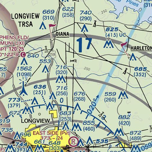FAA VFR chart of Panther Creek, TX