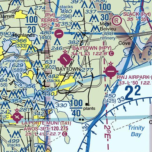 FAA VFR chart of Pond Gully, TX