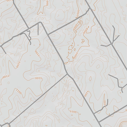 OpenTopoMap map of Proffitt Cemetery, TX