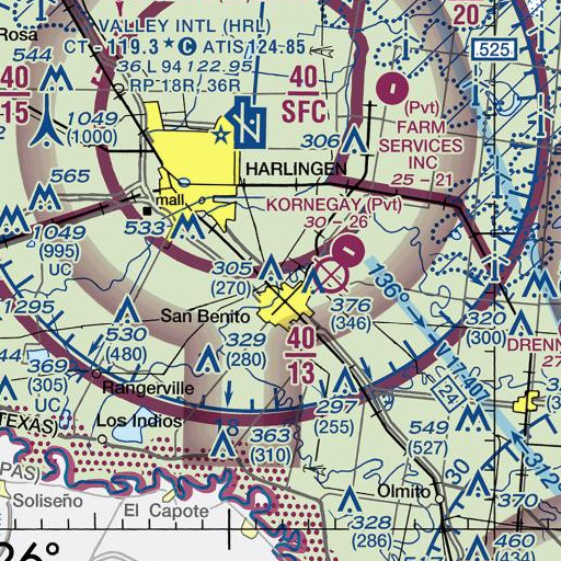 FAA VFR chart of Frank Roberts Elementary School, TX