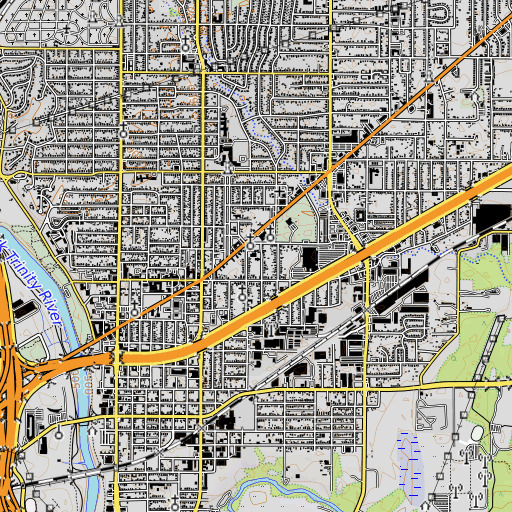 OpenTopoMap map of Saint George School, TX