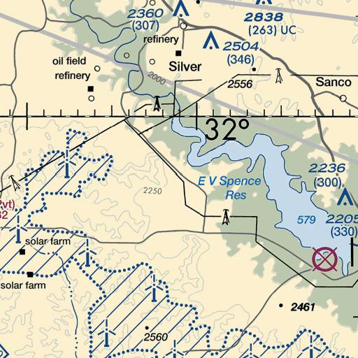 FAA VFR chart of Shaggy Peak, TX