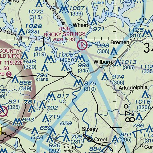 FAA VFR chart of Browns Ferry (historical), AL