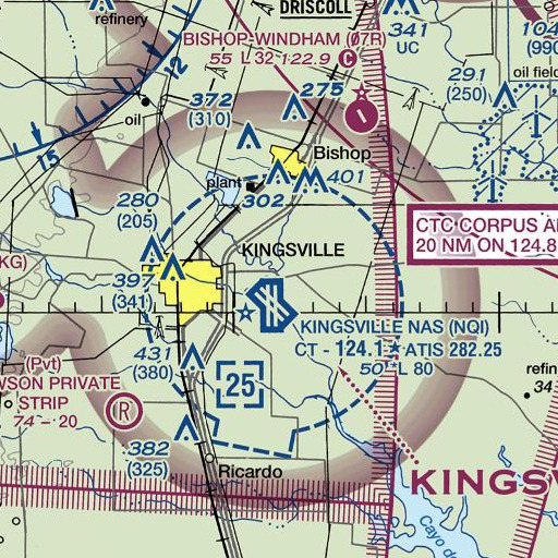 FAA VFR chart of Tranquitas Creek, TX