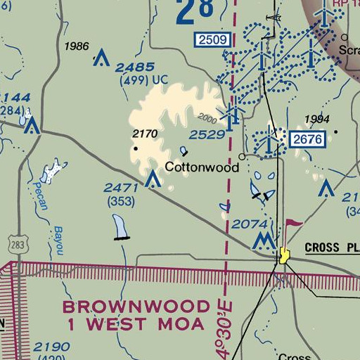 FAA VFR chart of Trap Windmill, TX