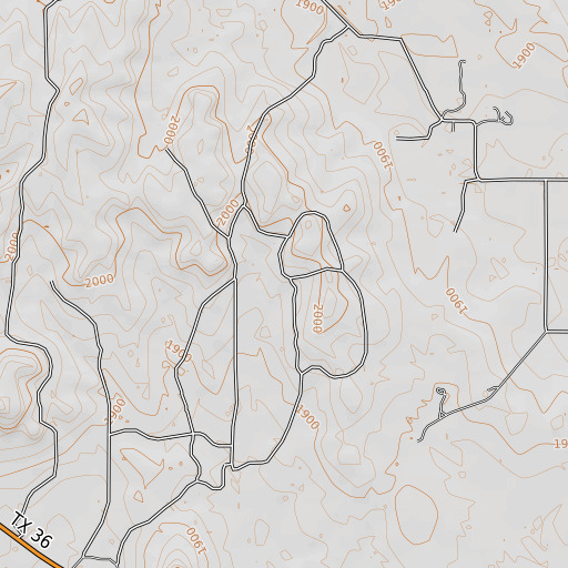 OpenTopoMap map of Trap Windmill, TX