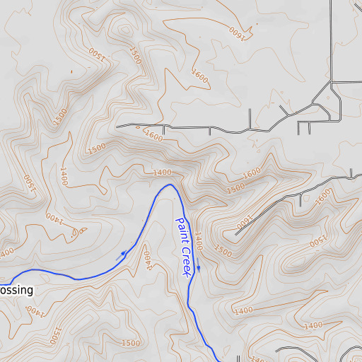 OpenTopoMap map of Turkey Bend, TX
