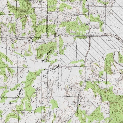 USGS 24K topo map of Walkers Creek, TX