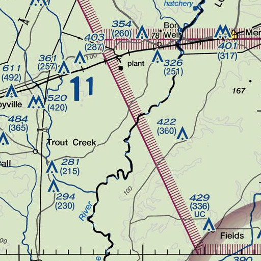 FAA VFR chart of Arch Creek, TX