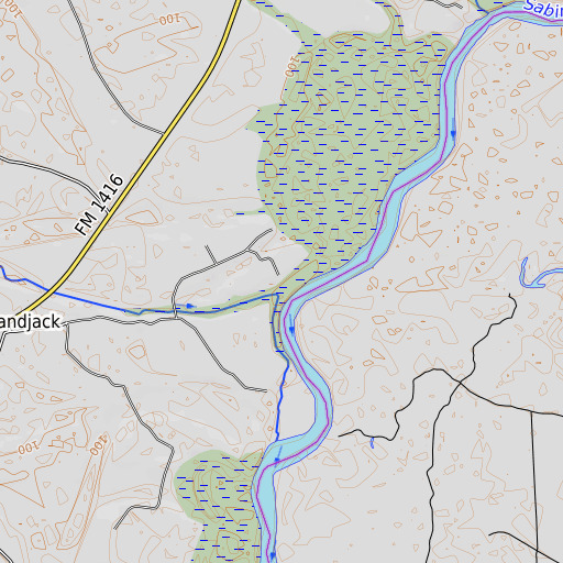 OpenTopoMap map of Arch Creek, TX