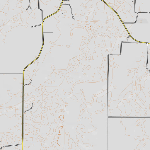 OpenTopoMap map of Bergher Creek, TX