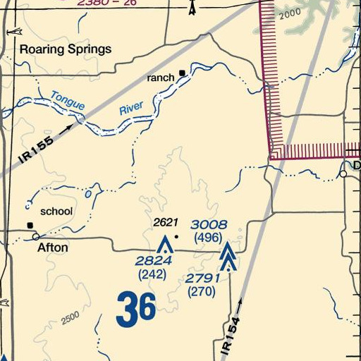 FAA VFR chart of Berry Windmill, TX