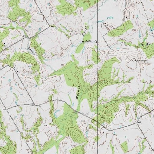 USGS 24K topo map of Big Willow Creek, TX