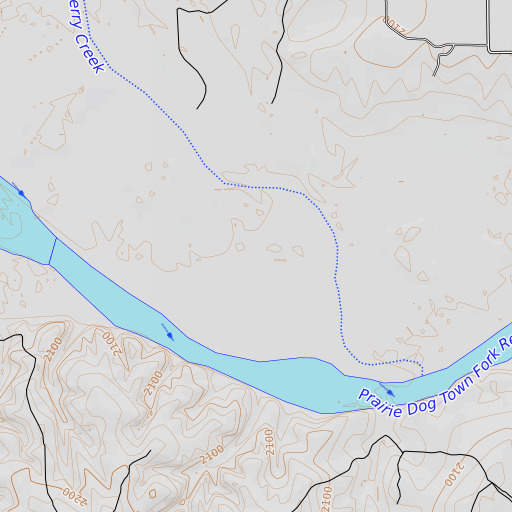 OpenTopoMap map of Bitter Creek, TX
