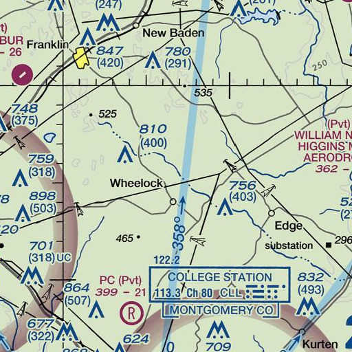 FAA VFR chart of Brushy Creek, TX