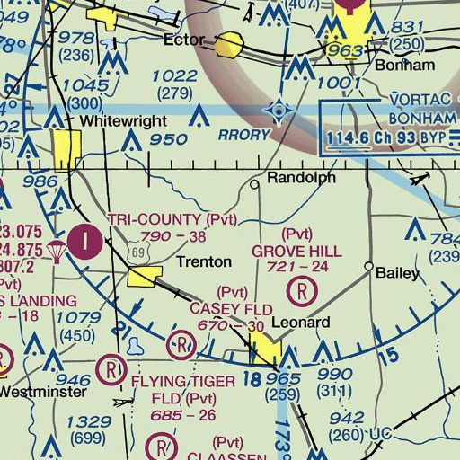 FAA VFR chart of Brushy Creek, TX