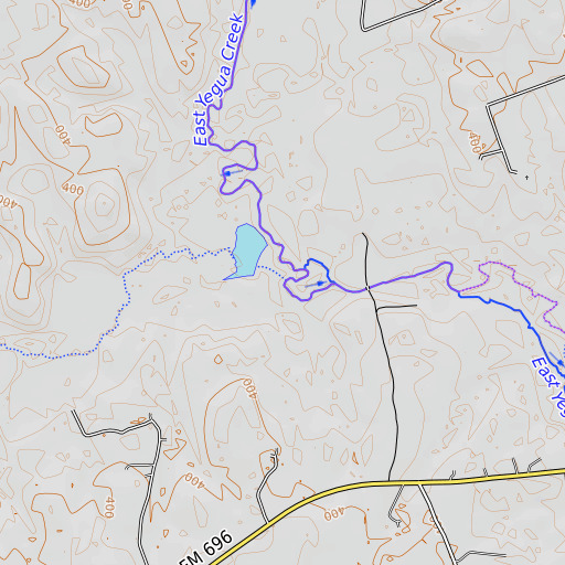 OpenTopoMap map of Brushy Creek, TX