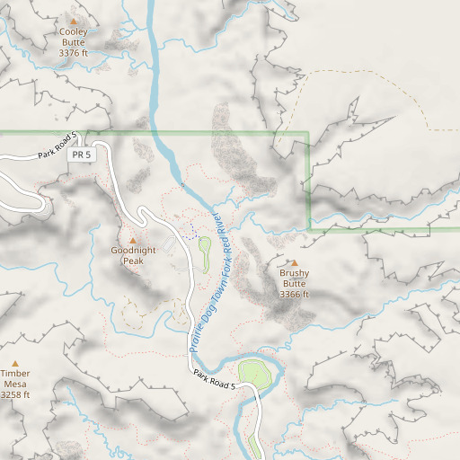 OpenStreetMap map of Brushy Draw, TX