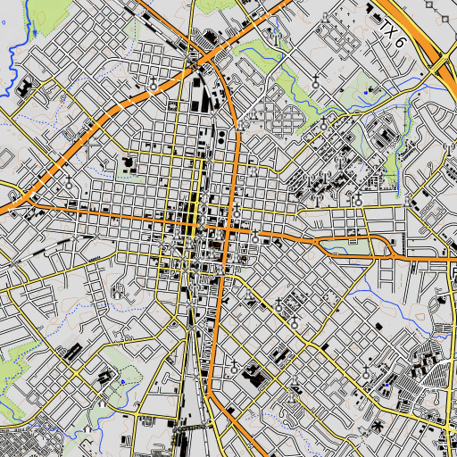 OpenTopoMap map of Bryan, TX
