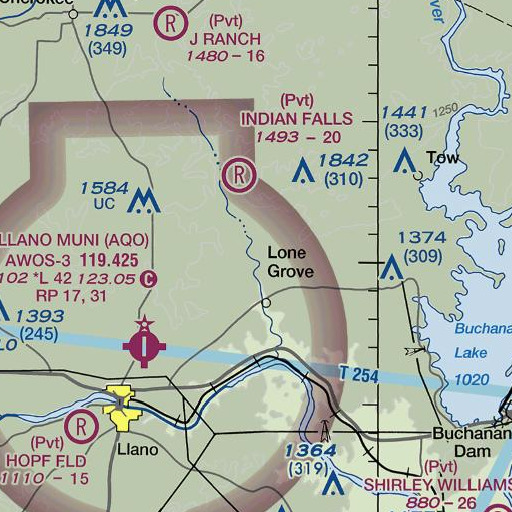 FAA VFR chart of Cedar Hollow, TX