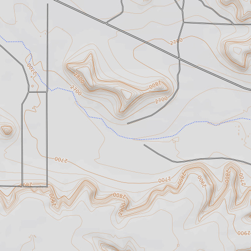 OpenTopoMap map of Coates Ranch, TX