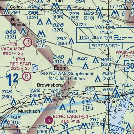 FAA VFR chart of Edom, TX