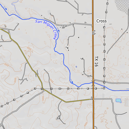 OpenTopoMap map of Far Live Oak Creek, TX