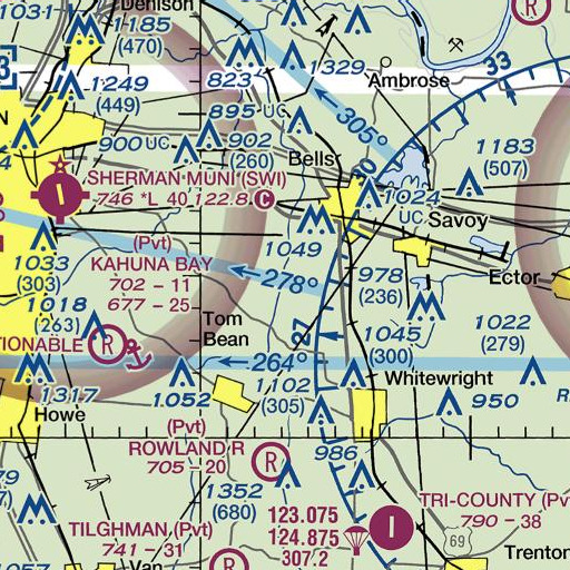 FAA VFR chart of Hestand Creek, TX