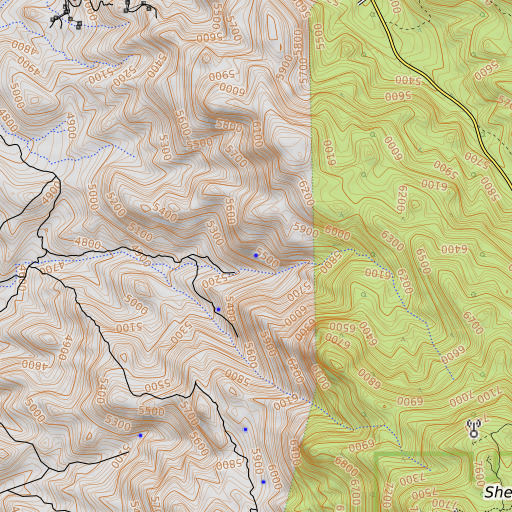 OpenTopoMap map of Whiskey Spring, AZ