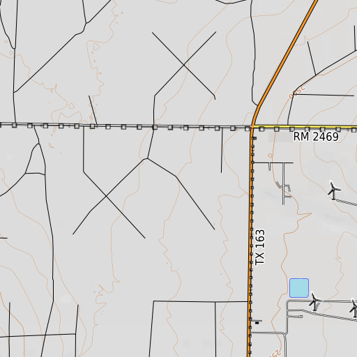 OpenTopoMap map of Johnson Draw, TX