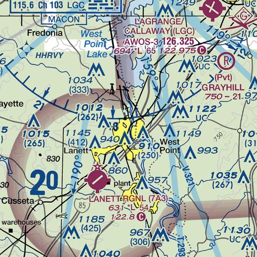 FAA VFR chart of Valley Shopping Center, AL