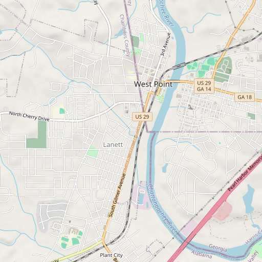 OpenStreetMap map of Valley Shopping Center, AL