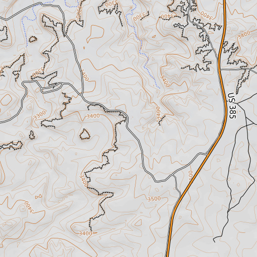 OpenTopoMap map of Leaning Tower Windmill, TX