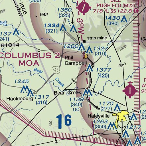 FAA VFR chart of Carroll Spring, AL