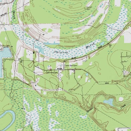 USGS 24K topo map of Lone Star Cemetery, TX