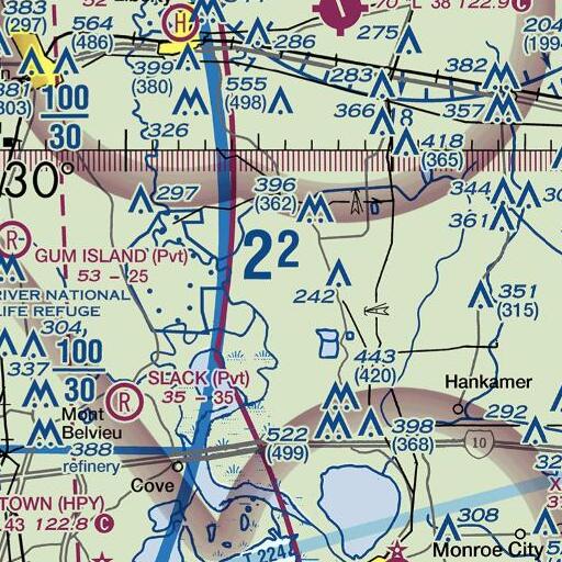 FAA VFR chart of Lone Star Cemetery, TX