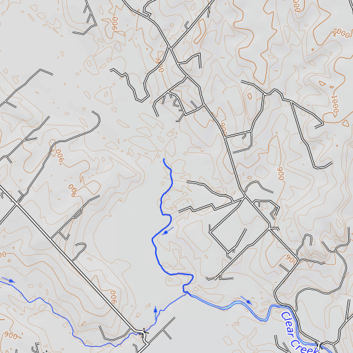 OpenTopoMap map of Loring Branch, TX