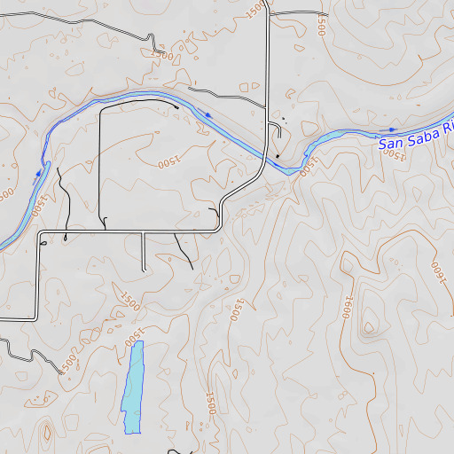 OpenTopoMap map of Lost Creek, TX