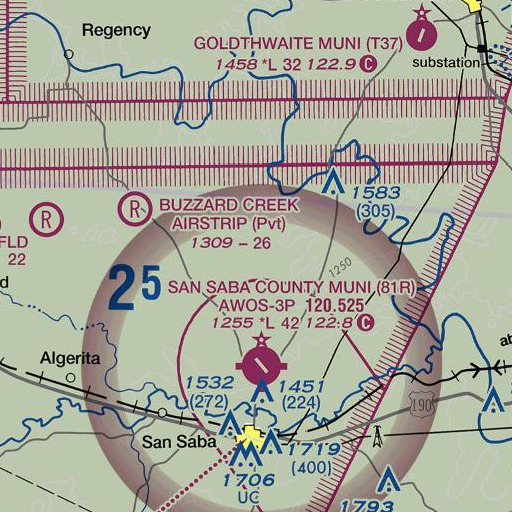 FAA VFR chart of Lost Section, TX