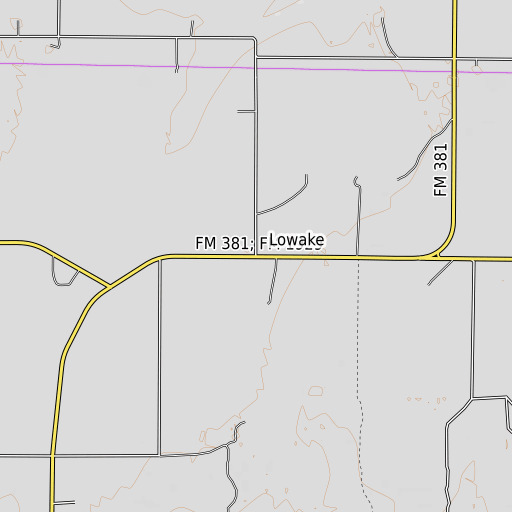 OpenTopoMap map of Lowake, TX