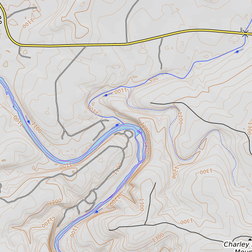 OpenTopoMap map of Lynch Creek, TX