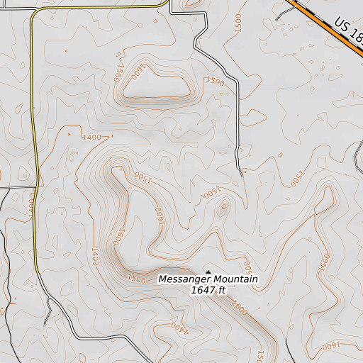 OpenTopoMap map of Lynn Cove, TX
