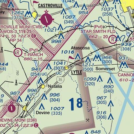 FAA VFR chart of Lytle, TX