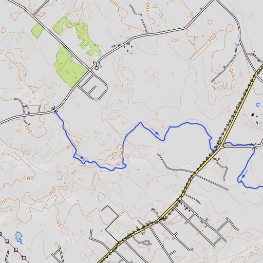 OpenTopoMap map of Mathis Creek, TX