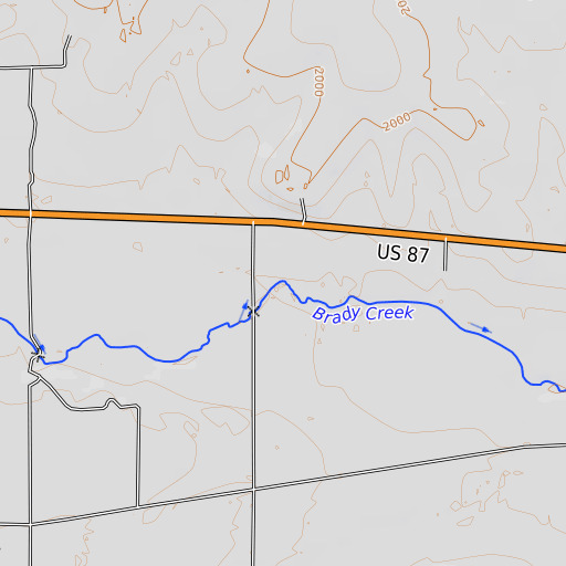 OpenTopoMap map of Maverick Creek, TX