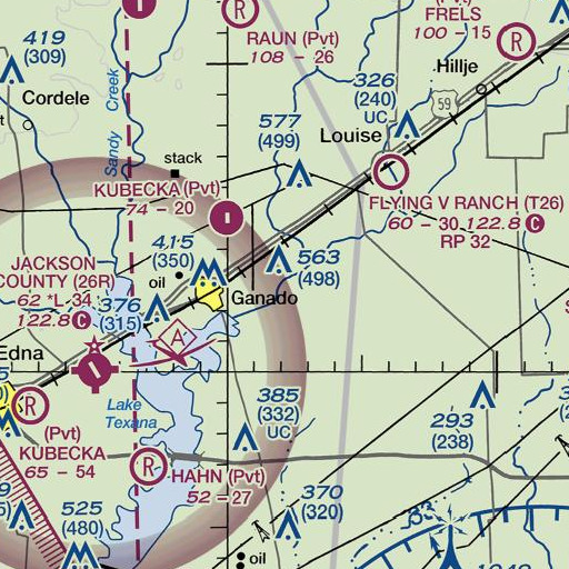 FAA VFR chart of McFarland Creek, TX