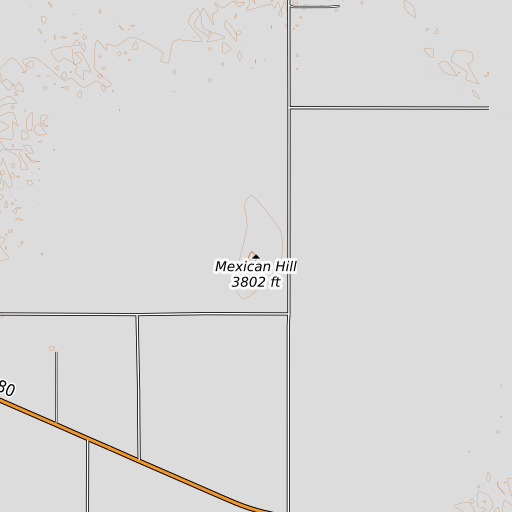 OpenTopoMap map of Mexican Hill, TX