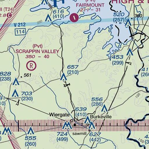FAA VFR chart of Mitchell Cemetery, TX