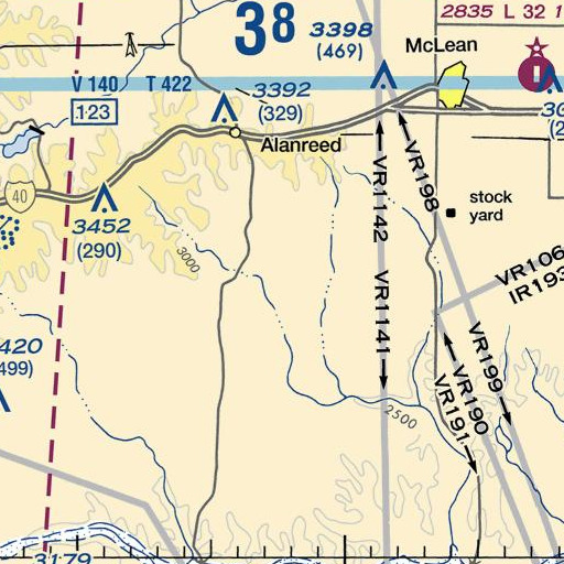 FAA VFR chart of Mitchell Creek, TX