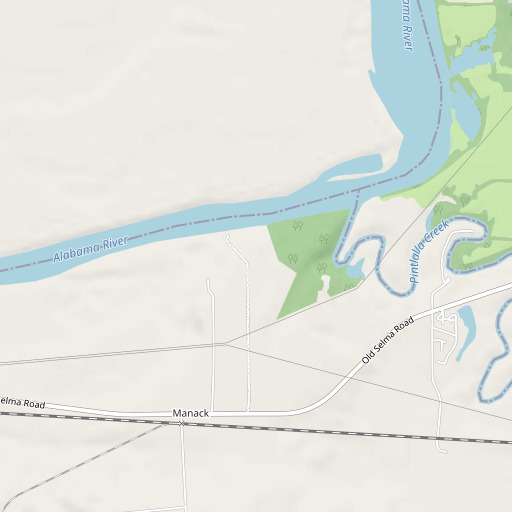 OpenStreetMap map of Camp Manack, AL